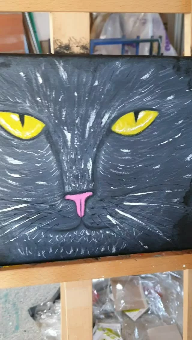Série les yeux dans les yeux.

#catpainting 
#peinturechat 
#artistefrançaise 
#artcontemporain 
#peintureacrylique