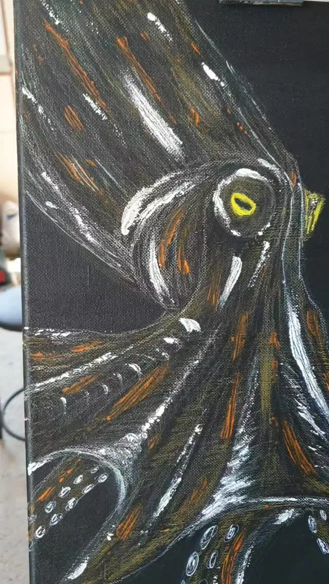 Série les yeux dans les yeux 

#octopus 
#artistefrançaise 
#artcontemporain 
#peintureacrylique 
#octopuspainting